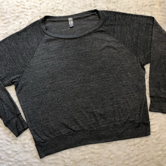 American Apparel Tops - AA Charcoal Gray Long Sleeve Tee